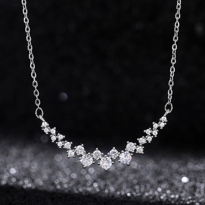 Korean style brilliant starlight zircon pendant necklace, women's necklace