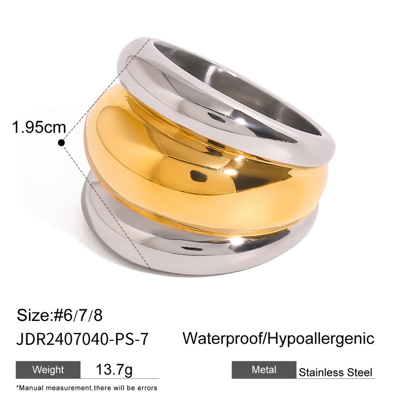 Stainless steel contrast color retaining ring