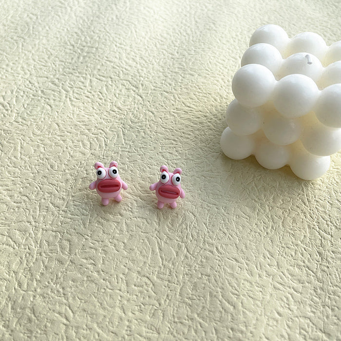 Ugly and cute sausage mouth earrings, chicken and big mouth monkey earrings