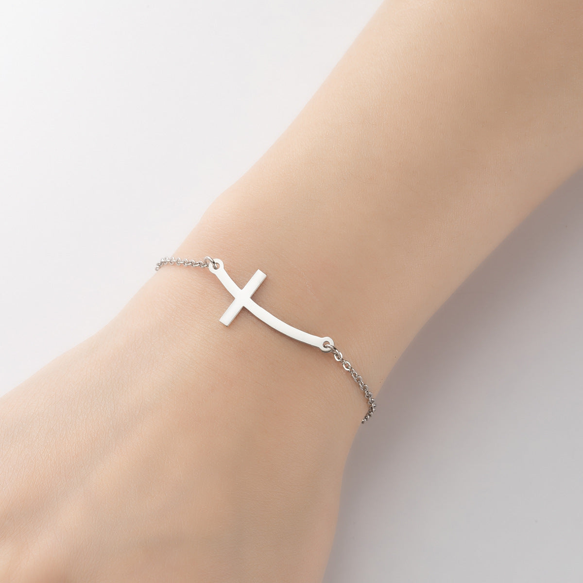 Stainless steel cross bracelet, retro Gothic open jewelry wholesale