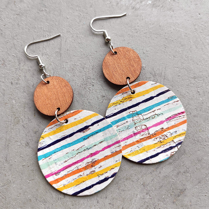 Round wooden earrings