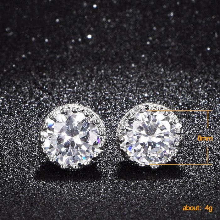 Palace style crown zircon earrings