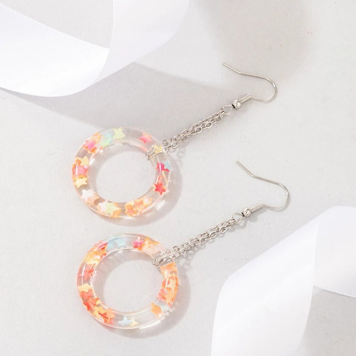 Circle hollow earrings exaggerated earrings