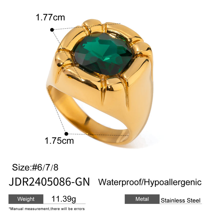 Stainless steel zircon open ring