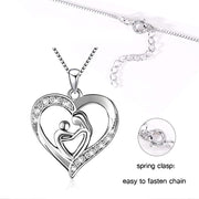 Love Mother and Child Micro-Inlaid Zircon Pendant Women's Necklace - wallojewerly 