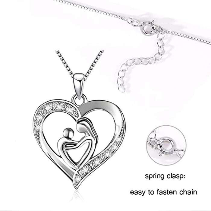 Love Mother and Child Micro-Inlaid Zircon Pendant Women's Necklace