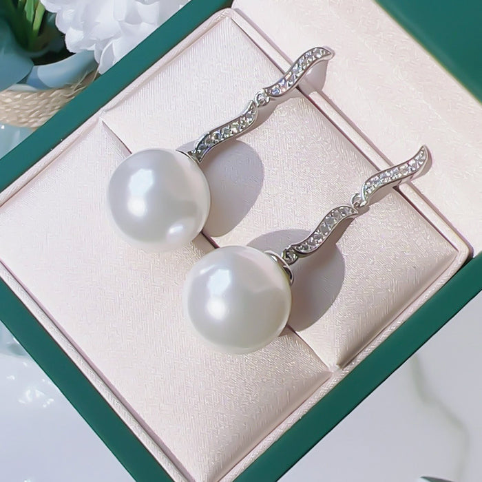 Retro imitation pearl earrings high-end internet celebrity Douyin hot earrings