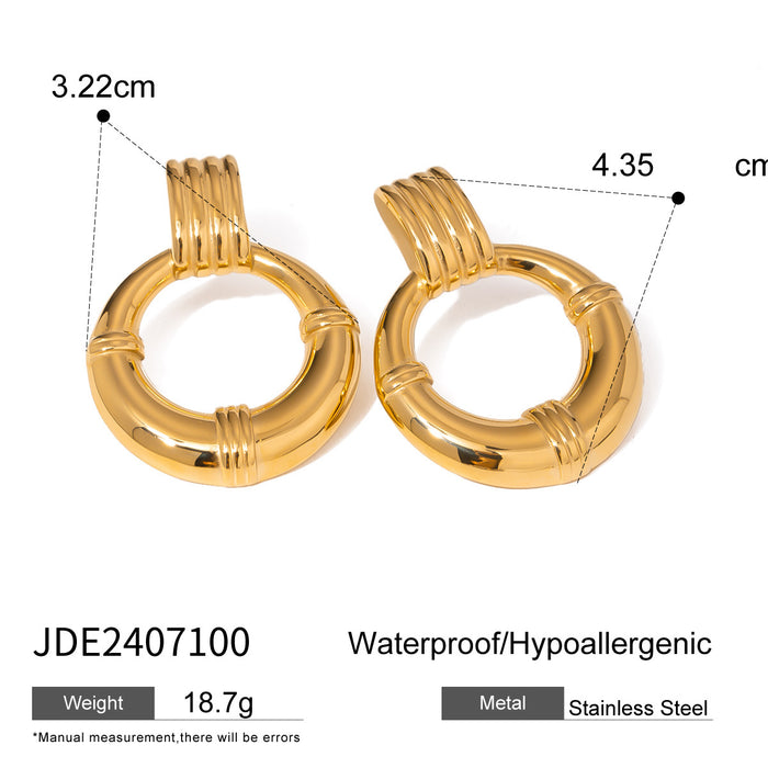 Stainless steel hoop earrings exaggerated earrings titanium steel