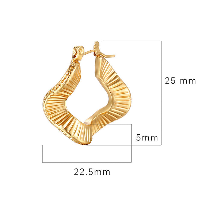 Vintage fan-shaped earrings 18K gold plated earrings