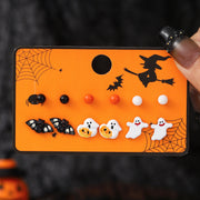 Wholesale Halloween Cartoon Stud Earrings Set - Spooky Pumpkin, Ghost & Bat Alloy Earring Multipack for Women - wallojewerly 