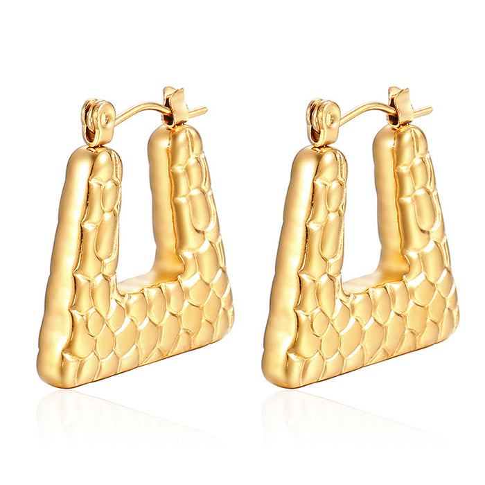 Simple stainless steel 18K gold plated light luxury earrings trendy women's earrings