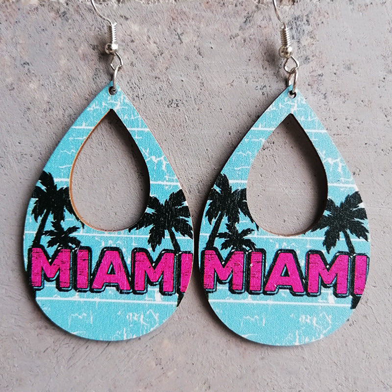 Wooden vacation earrings