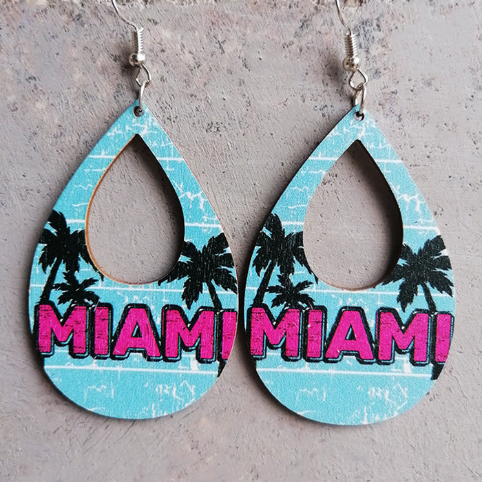 Wooden vacation earrings