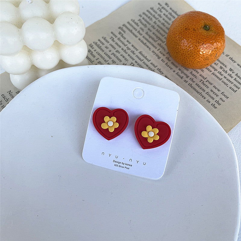 Pendientes divertidos 2022 con aguja de plata S925 y bonitos pendientes de oso a juego de colores