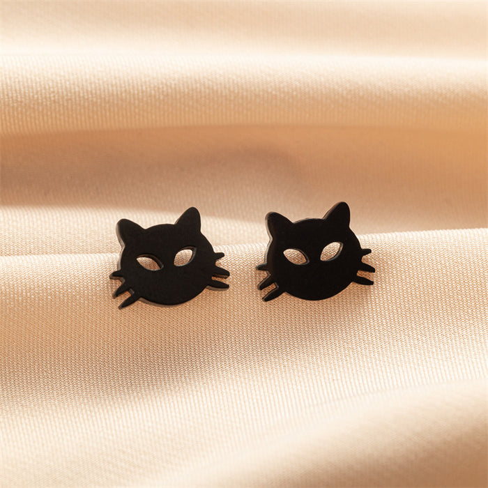 Mini Cat Paw Stainless Steel Stud Earrings - Adorable Pet Jewelry for Animal Lovers