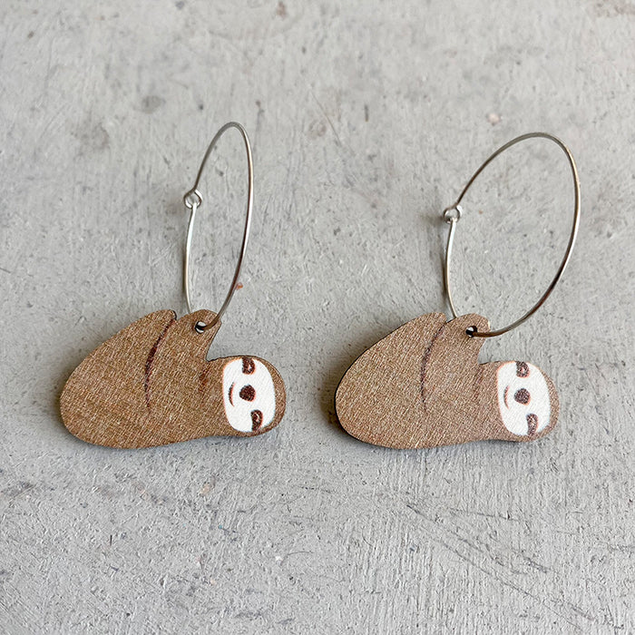 Cute Animal Earrings with Raccoon, Sloth, and Fox Designs