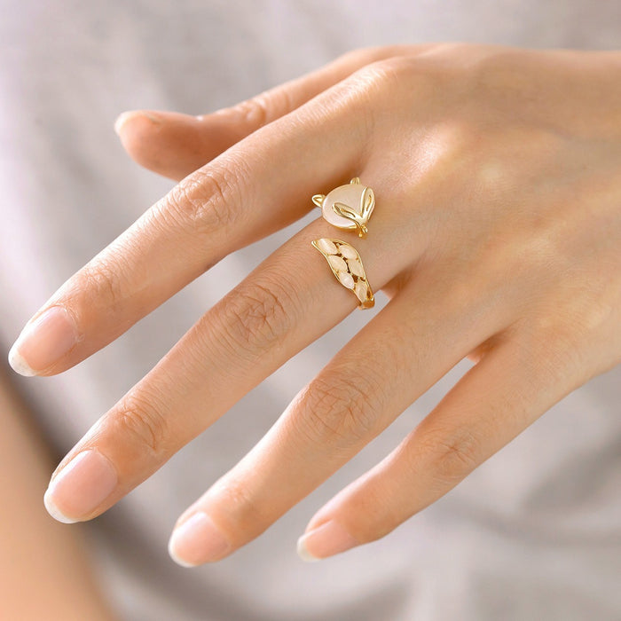 Wholesale cat's eye stone fox open ring
