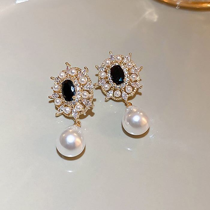 Luxury floral zircon earrings, exquisite bridal earrings