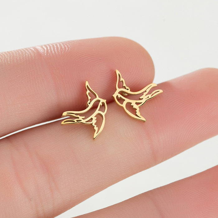 Bird Stainless Steel Stud Earrings - Cute and Stylish Animal Jewelry