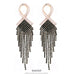 Silver Needle Rhinestone Tassel Earrings - Exaggerated Vintage Dangles for a Bold Look - wallojewerly 