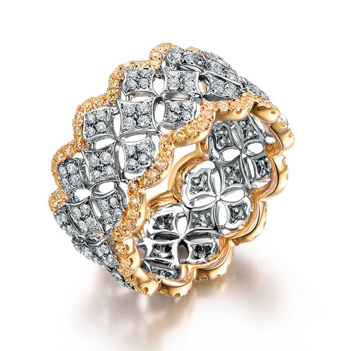 Lace Honeycomb Crown Gemstone Ring
