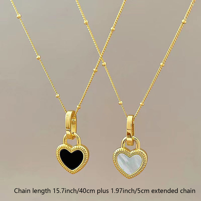 Wholesale stainless steel and titanium steel heart-shaped pink necklaces