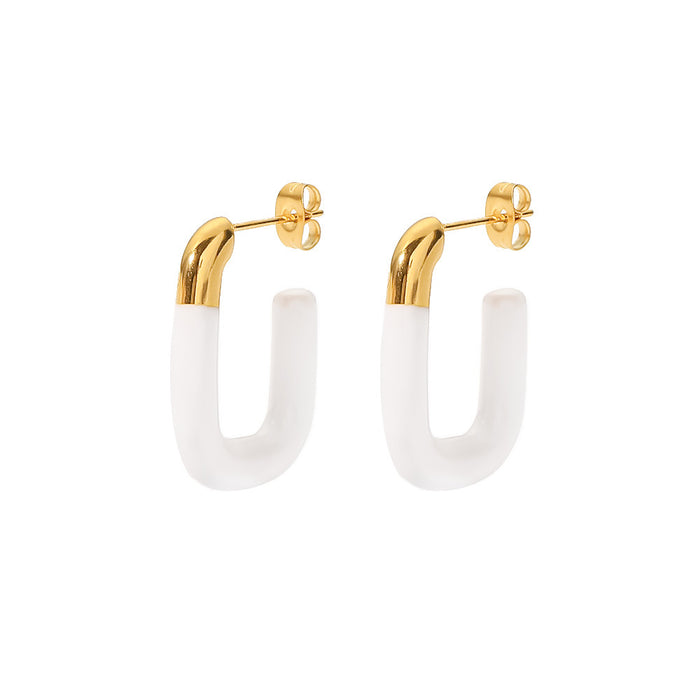 18K Gold Plated Earrings - Creative Enamel Pin Design Jewelry