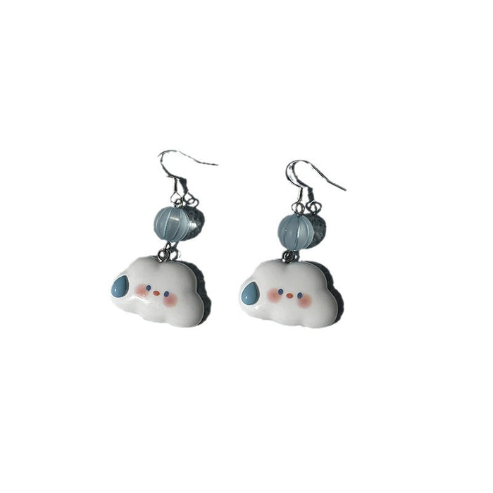 COS Lolita ear hooks cute cat claw cloud earrings