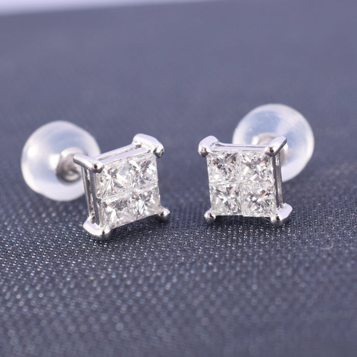 All-match earrings square zircon earrings for women