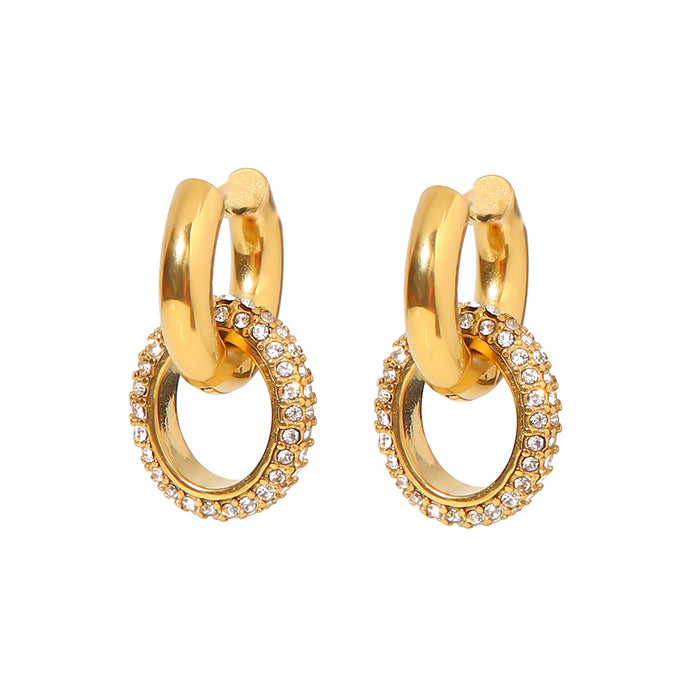 18K Gold Plated Stainless Steel Woven Earrings - Cross-Border Fashion Jewelry