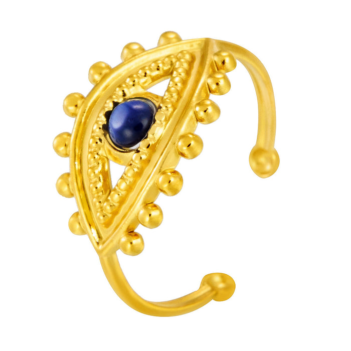 Wholesale stainless steel natural stone devil's eye ring