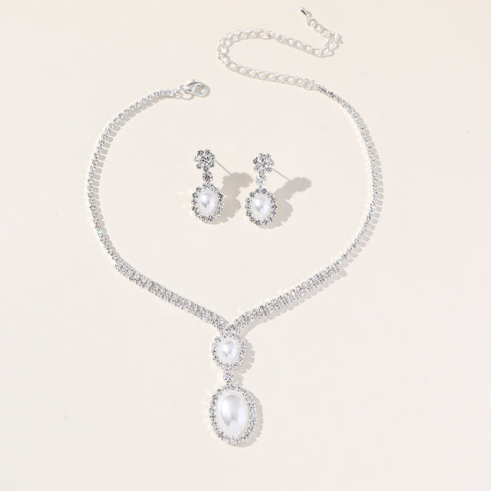 Pearl Necklace and Earring Set - Classic Bridal Jewelry for Weddings