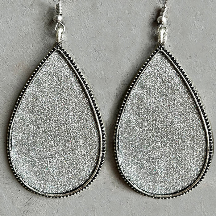 Retro Metal Teardrop Glitter Earrings with Simple and Elegant Design