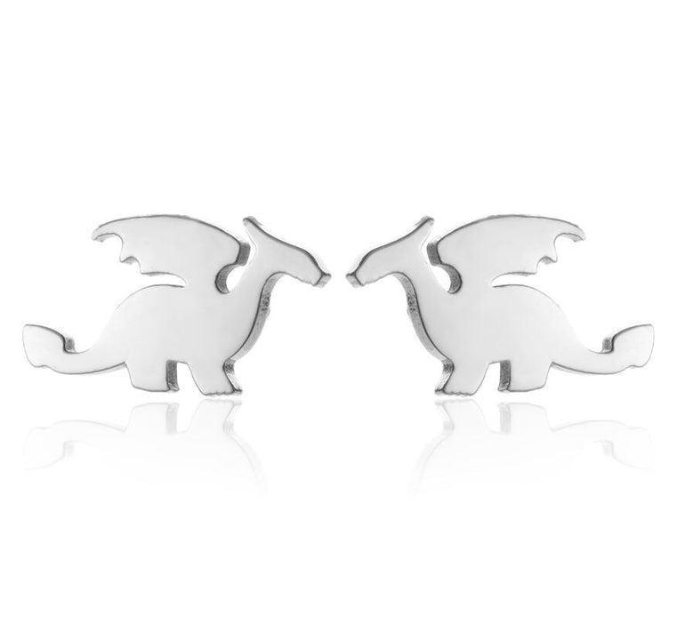 Dinosaur Stainless Steel Stud Earrings - Fun and Creative Jewelry with a Playful Design