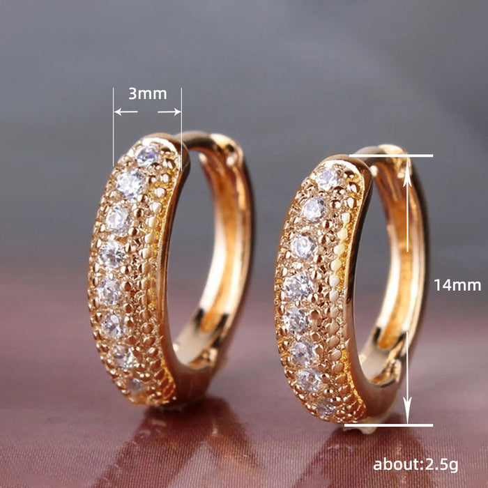 Hip-hop four-row zircon frosted earrings trendy couple earrings