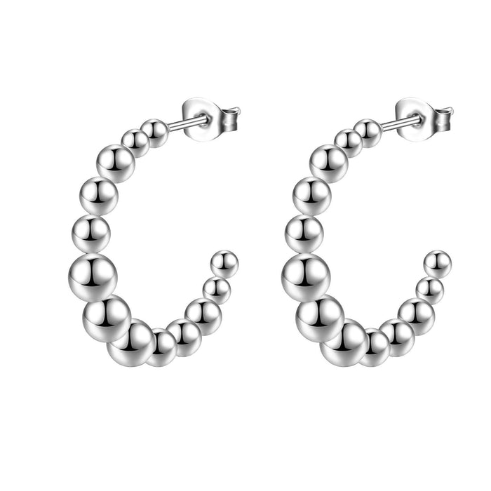 Geometric welding bead earrings high-grade 18K plated earrings