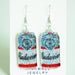 Red wine cocktail sparkling acrylic earrings - wallojewerly 