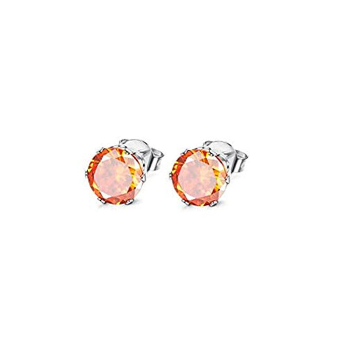 Six-claw colorful zircon earrings for men and women