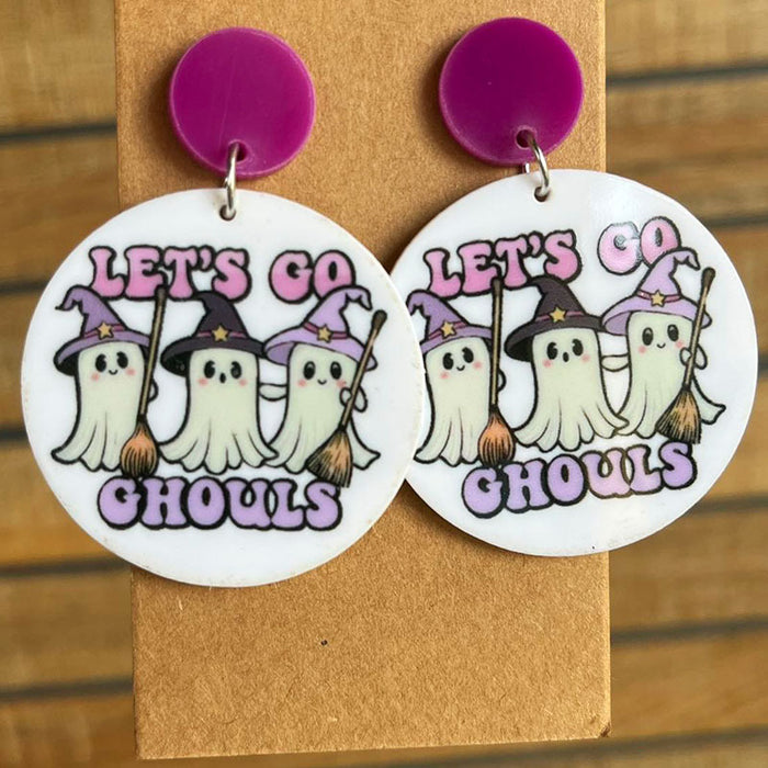 Halloween Acrylic Witch Earrings