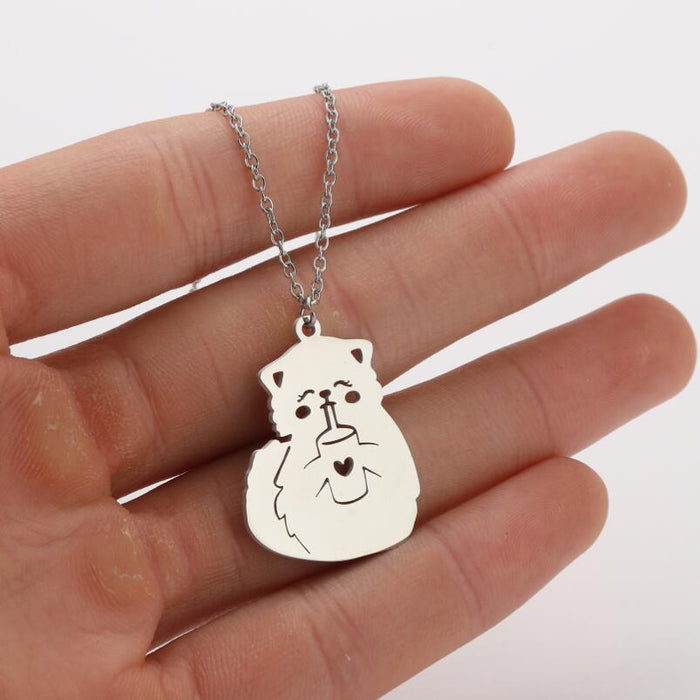 Eyelash cat mushroom balloon pendant necklace, Christmas tree elephant fashion clavicle chain wholesale