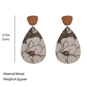 Wooden sunflower earrings - wallojewerly 