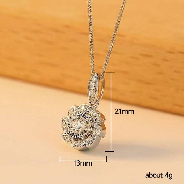 Flower Pendant Necklace Autumn and Winter Necklace Sweater Chain Jewelry