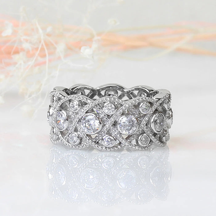 Chinese retro imitation braided ring hollow design Italian ring