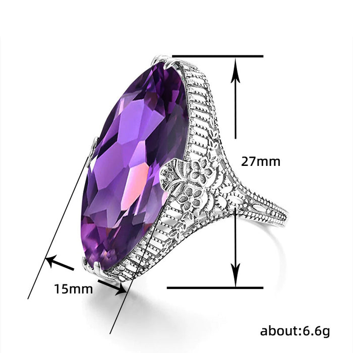 Anillo de ojo de caballo exagerado de alta gama, joyería de moda y popular a precio de ganga