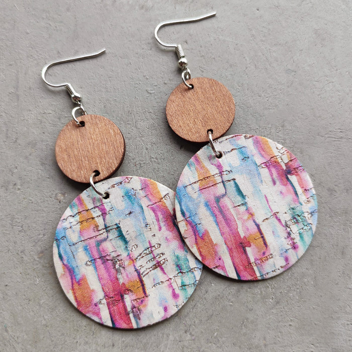 Round wooden earrings