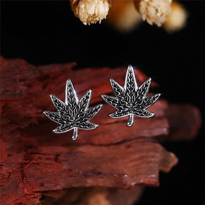 Maple Leaf Earrings Black Craft Design Earrings