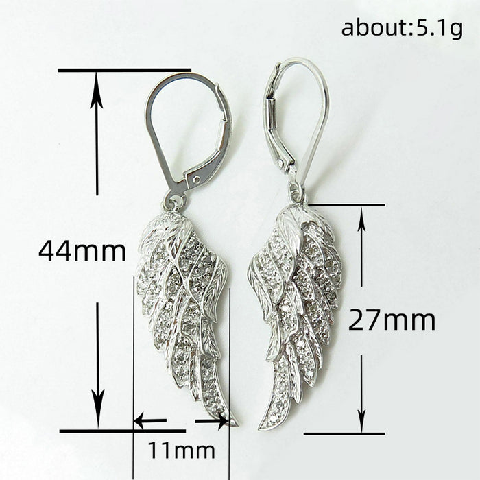 Accesorios de novia pendientes de hojas de plumas pendientes largos