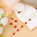 Wholesale 5-piece set of five-petal flower necklace, bracelet, bangle, earrings, and ring - wallojewerly 