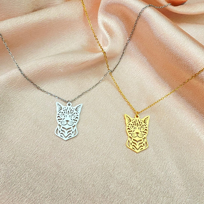 Collar con colgante de zorro y gato: joyas de animales lindas y lujosas