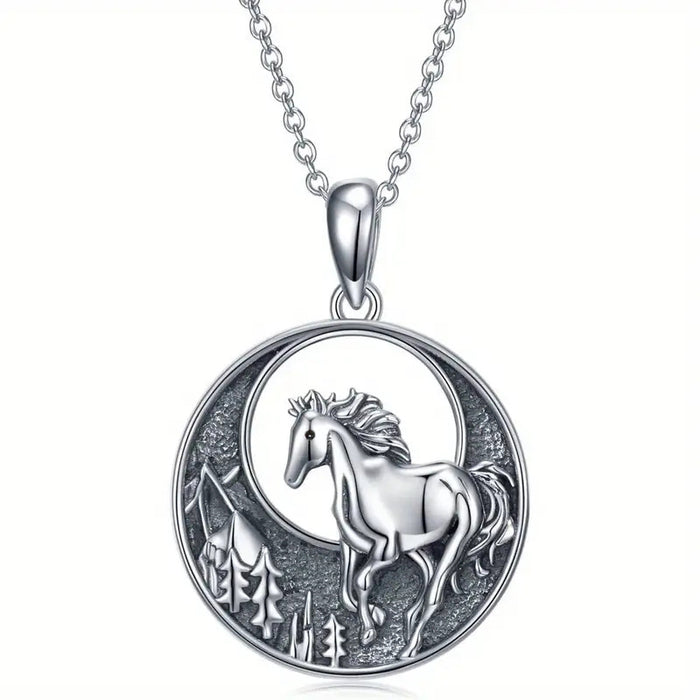 Forest Horse Vintage Necklace Earring Set